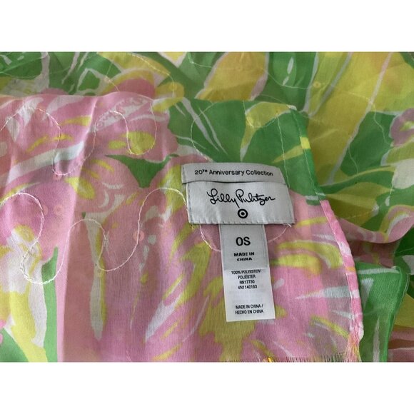 Lilly Pulitzer Scarf Target Fan Dance Wrap Shawl Resort Sequins Flamingo Pink OS - Picture 8 of 8